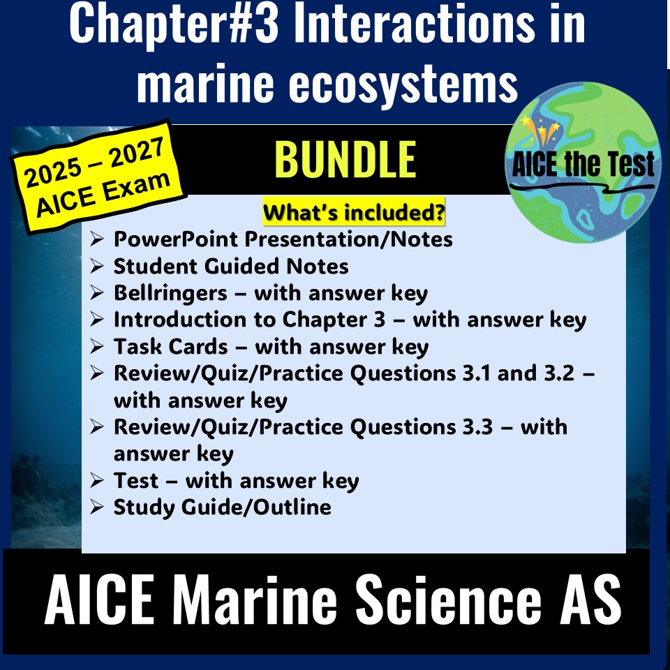 AICE Marine Science - Chapter 3 Interactions in marine ecosystems ...
