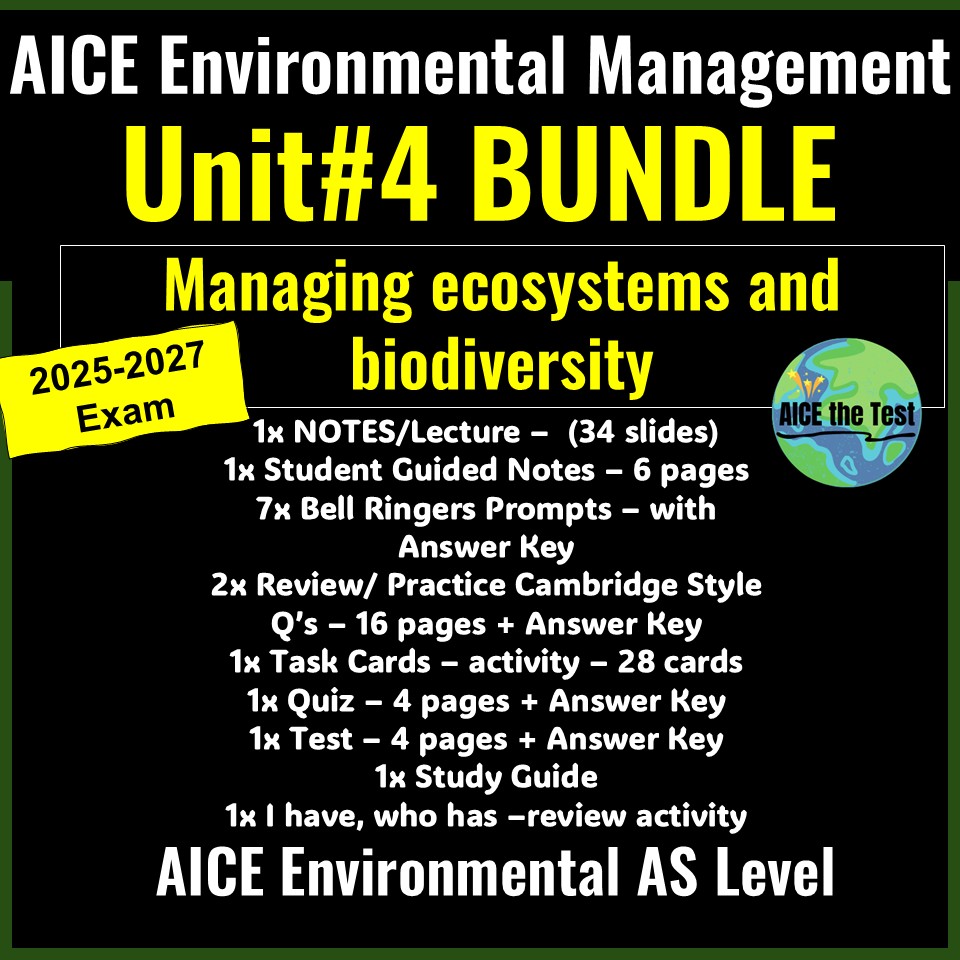 AICE Environmental Management Unit 4 Bundle | Managing ecosystems and ...